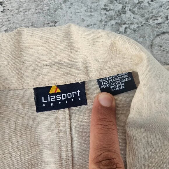 Liz Sport Petite Women Blazer Coat Jacket Linen Blend Size M Petite - Picture 9 of 12